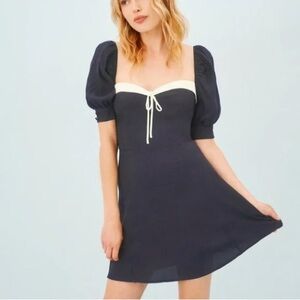 Reformation Lilet Dress in navy, size 0